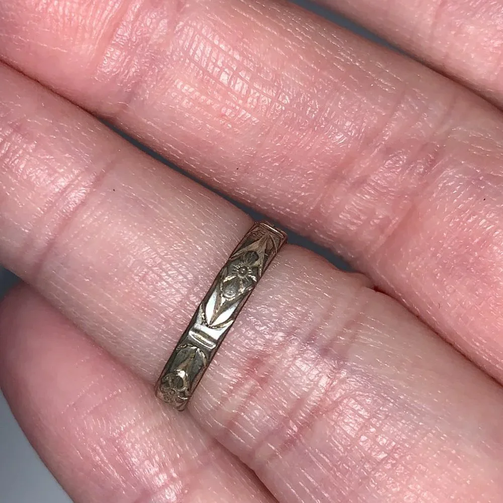 3/4 3mm Sterling Silver Floral Ring